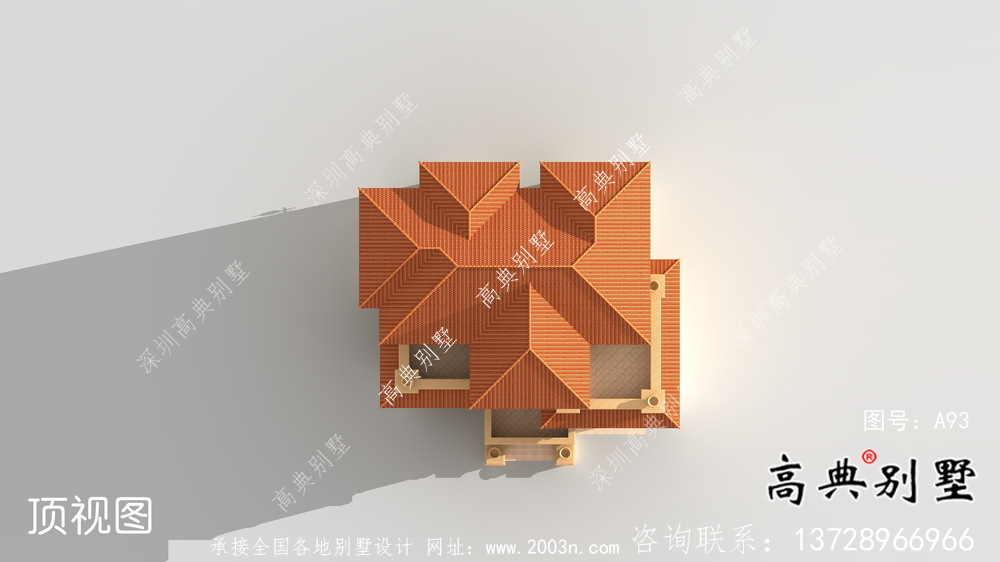 復式三層歐式鄉村別墅設計效果圖