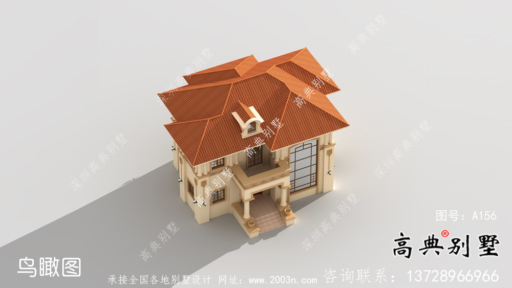 簡歐二層農村自建房設計效果施工整套工程圖紙