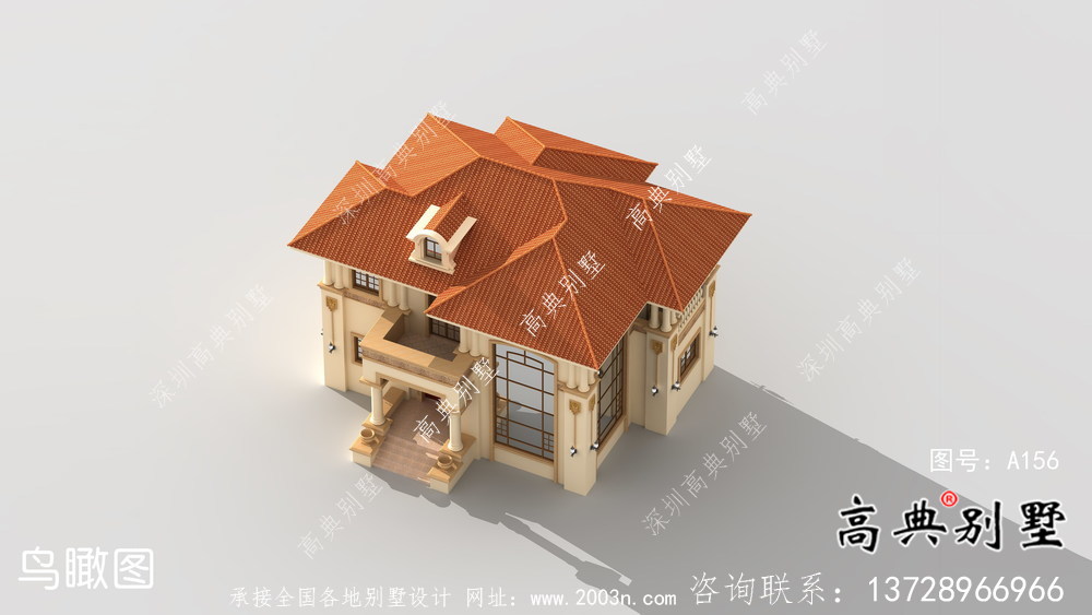簡歐二層農村自建房設計效果施工整套工程圖紙