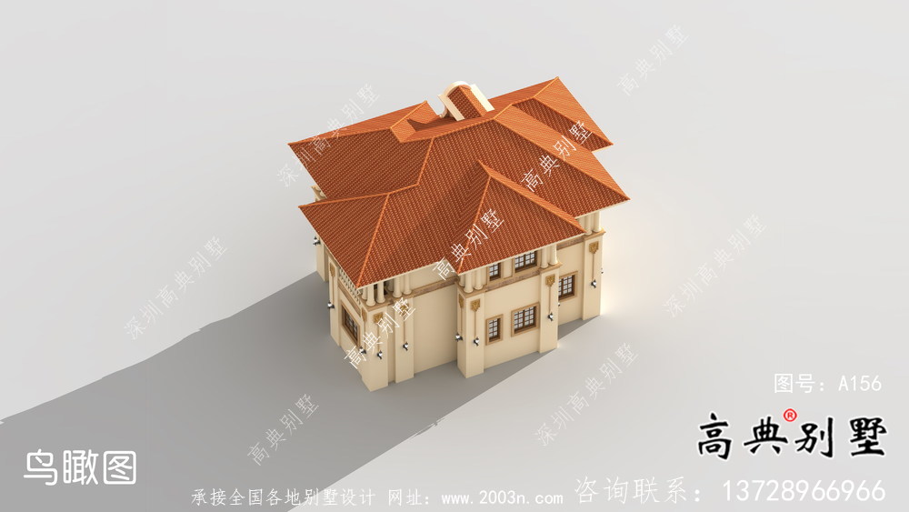 簡歐二層農村自建房設計效果施工整套工程圖紙
