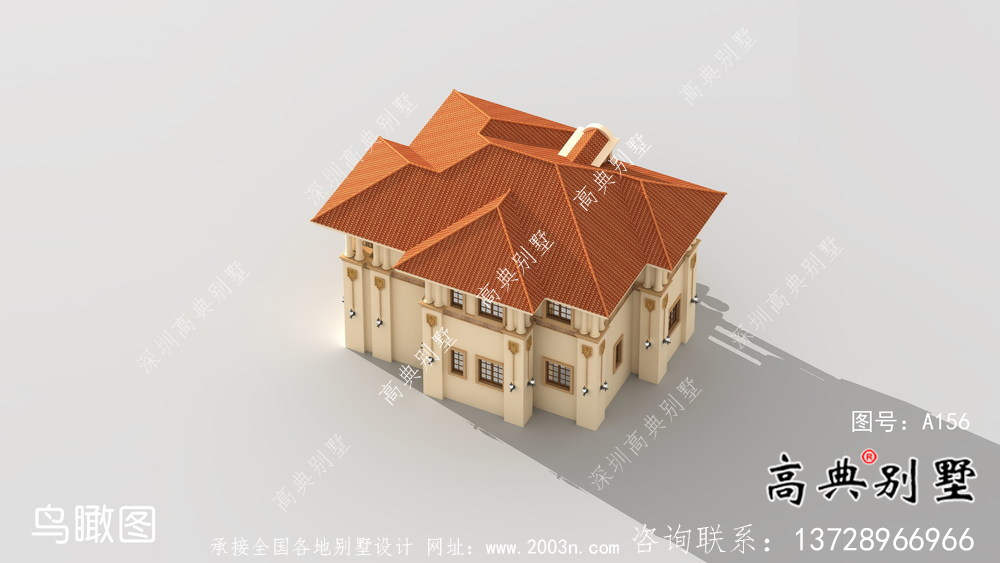 簡歐二層農村自建房設計效果施工整套工程圖紙