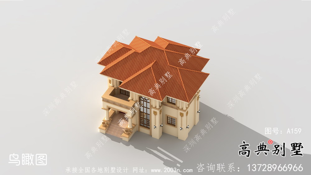 歐式鄉(xiāng)村二層別墅設(shè)計(jì)效果圖紙
