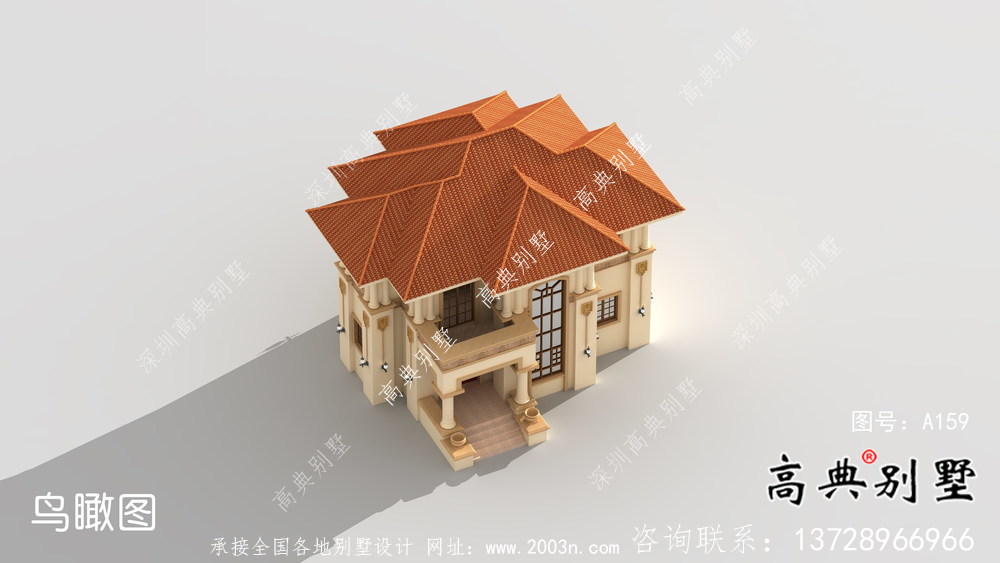 歐式鄉(xiāng)村二層別墅設(shè)計(jì)效果圖紙