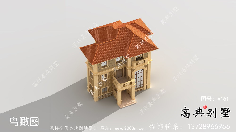 歐式鄉(xiāng)村三層復式別墅設計效果圖及平面設計圖
