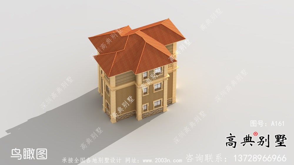歐式鄉(xiāng)村三層復式別墅設計效果圖及平面設計圖