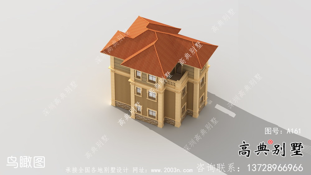 歐式鄉(xiāng)村三層復式別墅設計效果圖及平面設計圖