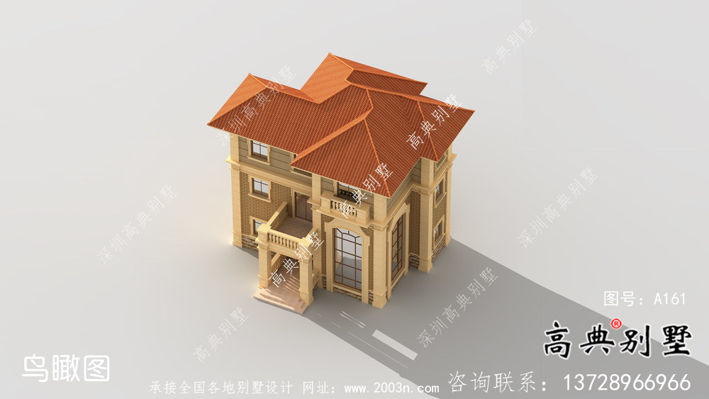 歐式鄉(xiāng)村三層復式別墅設計效果圖及平面設計圖