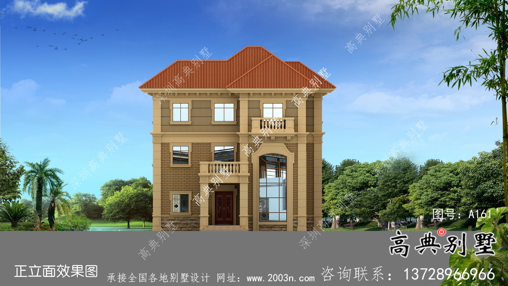 歐式鄉(xiāng)村三層復式別墅設計效果圖及平面設計圖