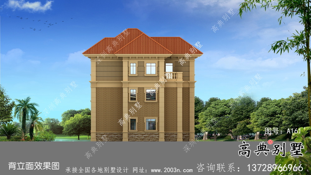 歐式鄉(xiāng)村三層復式別墅設計效果圖及平面設計圖
