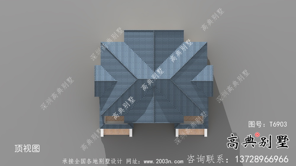 歐式風格豪華大氣法式雙拼別墅效果圖