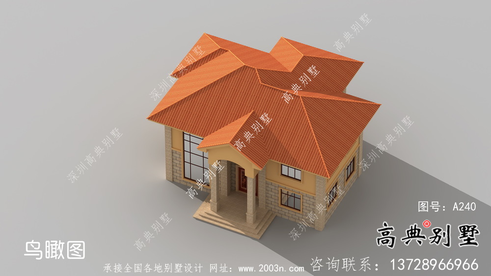 二層歐式鄉村自建別墅設計圖紙