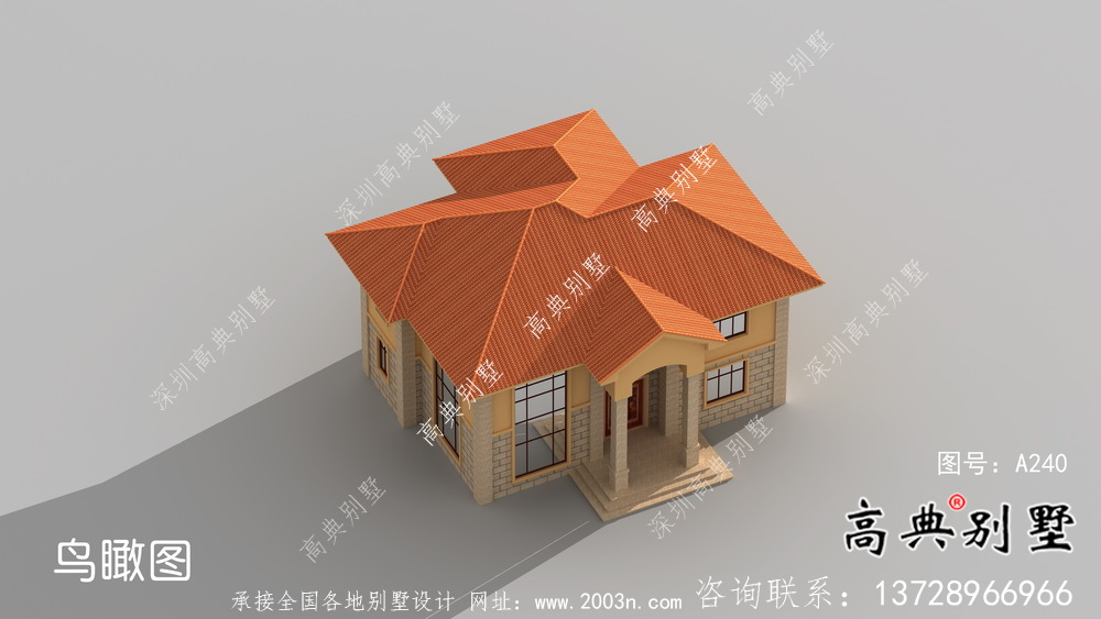 二層歐式鄉村自建別墅設計圖紙