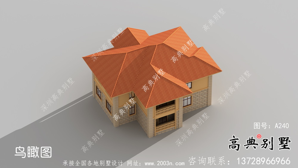 二層歐式鄉村自建別墅設計圖紙