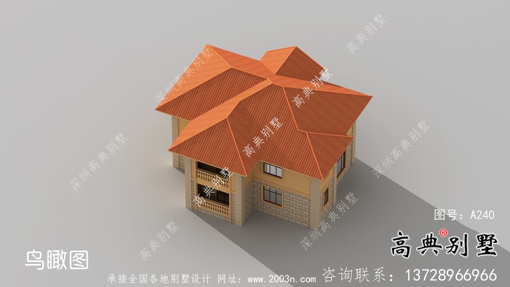 二層歐式鄉村自建別墅設計圖紙