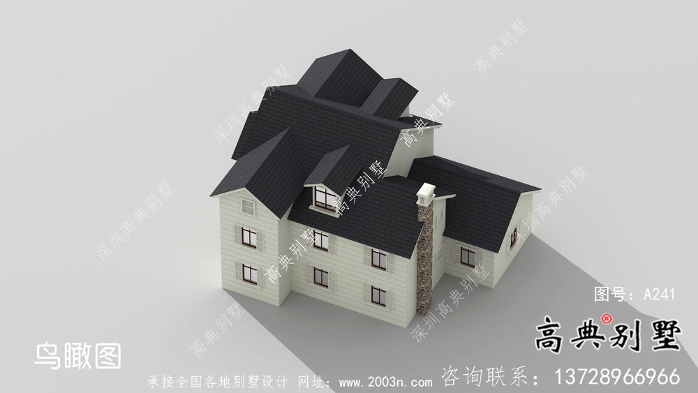 歐式二層簡約帶車庫別墅設計圖紙