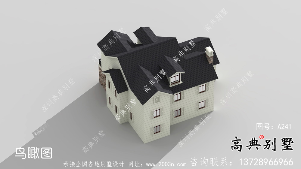 歐式二層簡約帶車庫別墅設計圖紙