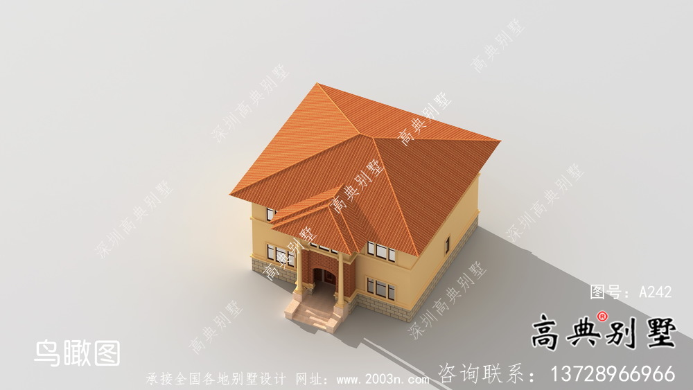 歐式風(fēng)格二層自建別墅設(shè)計效果整套工程圖紙