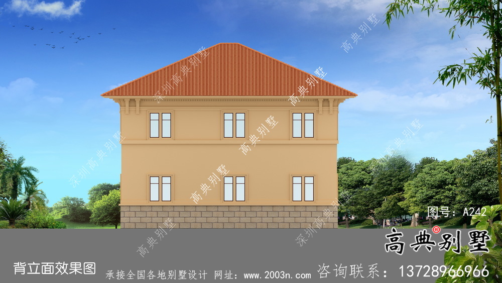 歐式風(fēng)格二層自建別墅設(shè)計效果整套工程圖紙