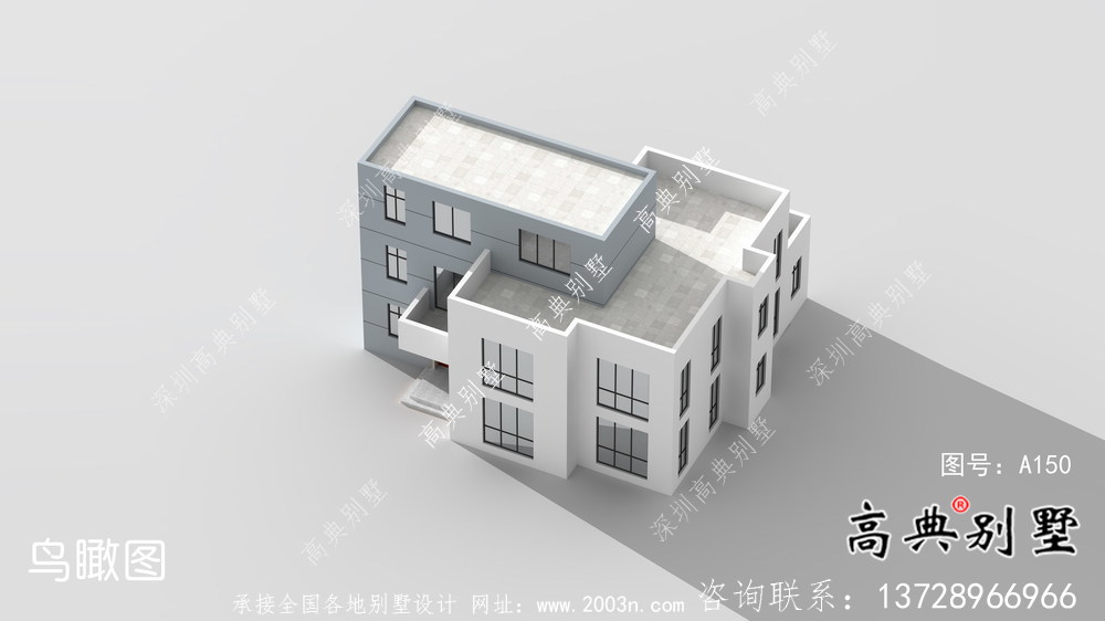 緊湊型現代風格新農村住宅建筑設計圖紙