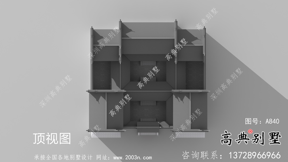 新中式二層鄉村徽派別墅設計圖紙