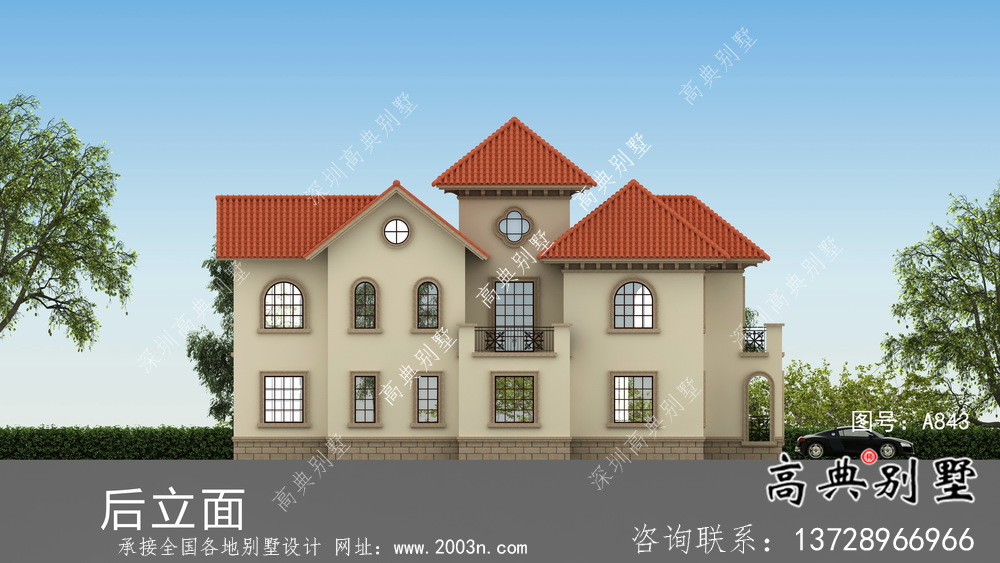 鄉村二層歐式別墅設計效果圖大全