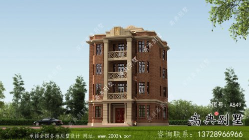 農村五層歐式別墅自建全套施工效果圖