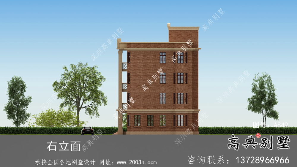 農村五層歐式別墅自建全套施工效果圖