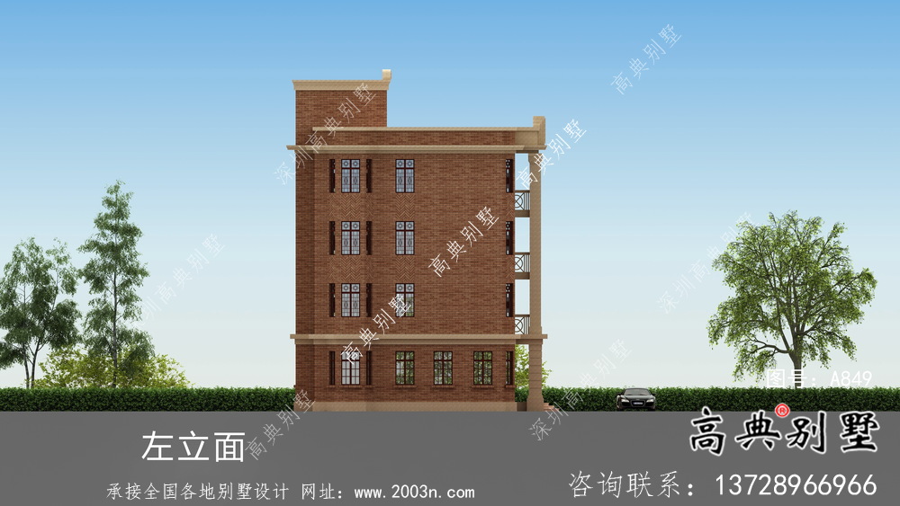 農村五層歐式別墅自建全套施工效果圖