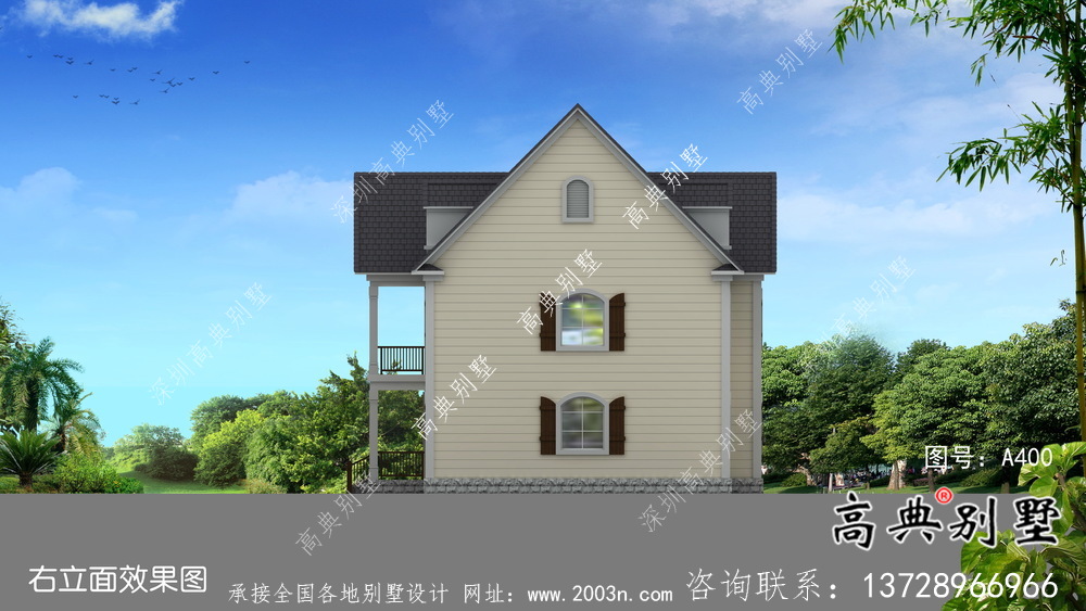 大氣歐式風格，美式別墅別墅設計效果圖