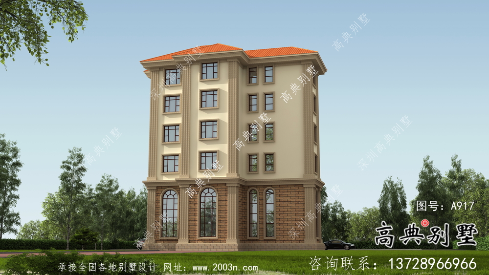 鄉村六層歐式別墅自建設計圖紙整套