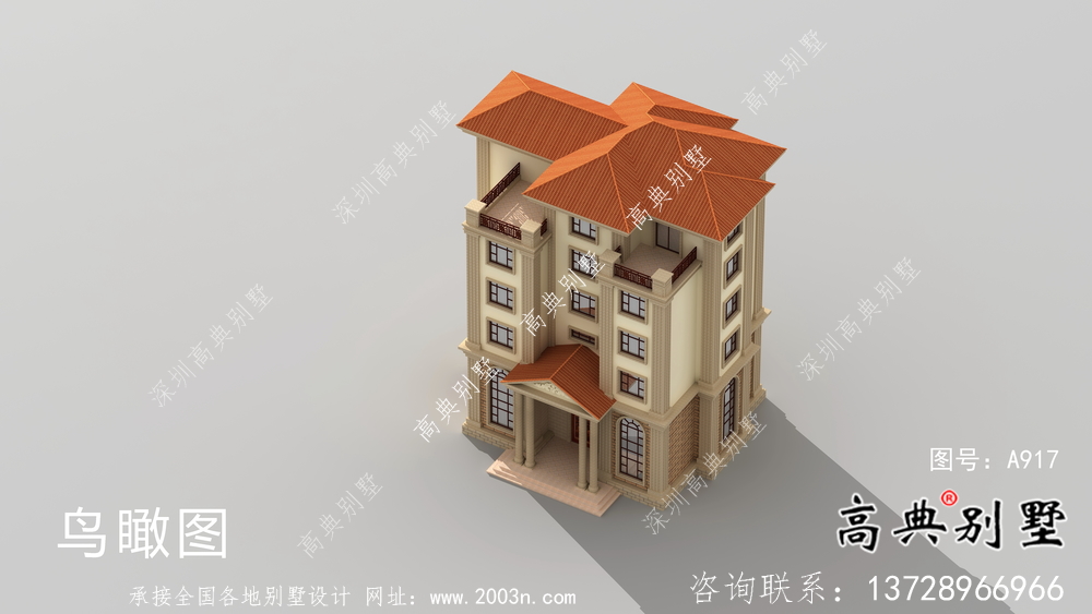 鄉村六層歐式別墅自建設計圖紙整套