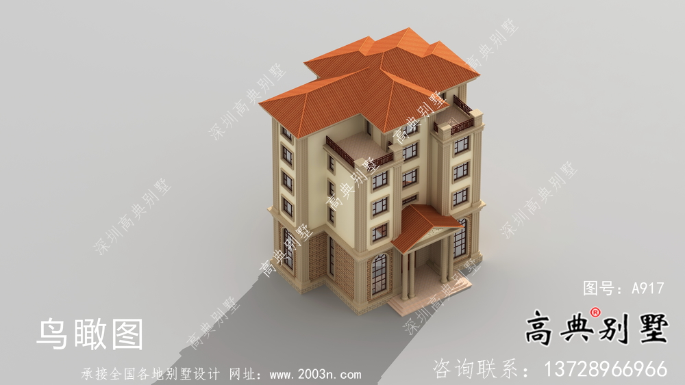 鄉村六層歐式別墅自建設計圖紙整套