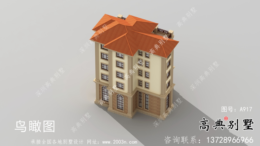 鄉村六層歐式別墅自建設計圖紙整套