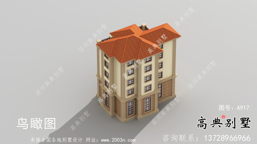 鄉村六層歐式別墅自建設計圖紙整套