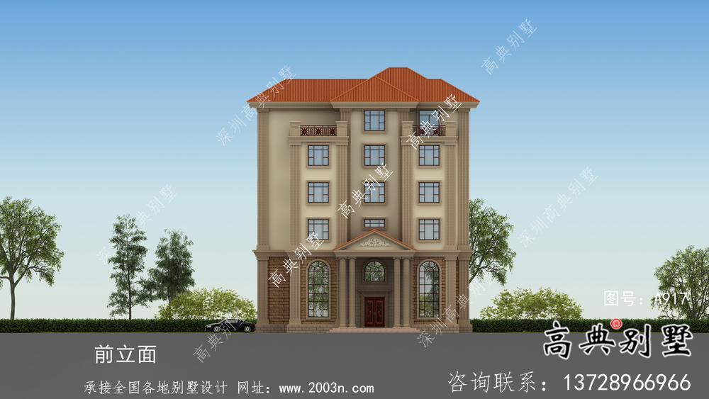 鄉村六層歐式別墅自建設計圖紙整套