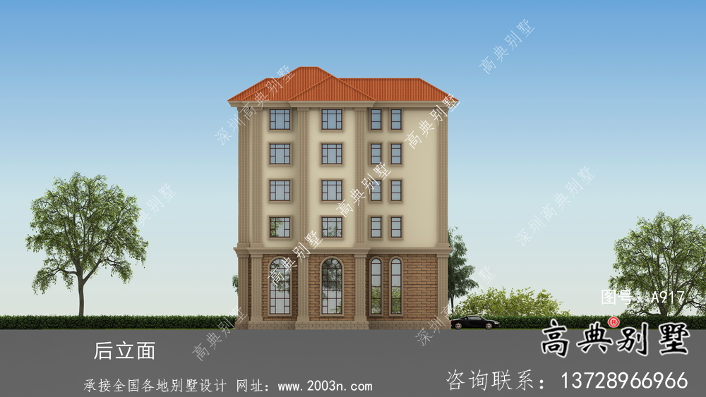 鄉村六層歐式別墅自建設計圖紙整套