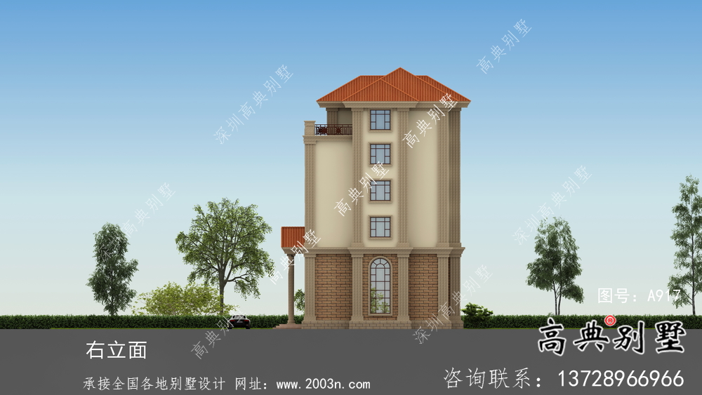 鄉村六層歐式別墅自建設計圖紙整套