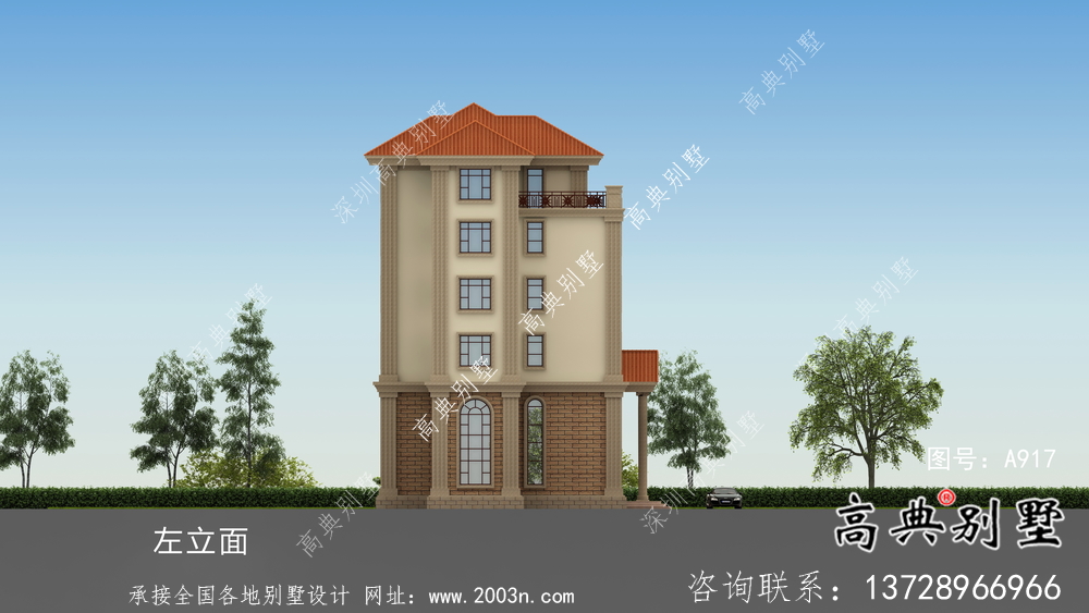 鄉村六層歐式別墅自建設計圖紙整套