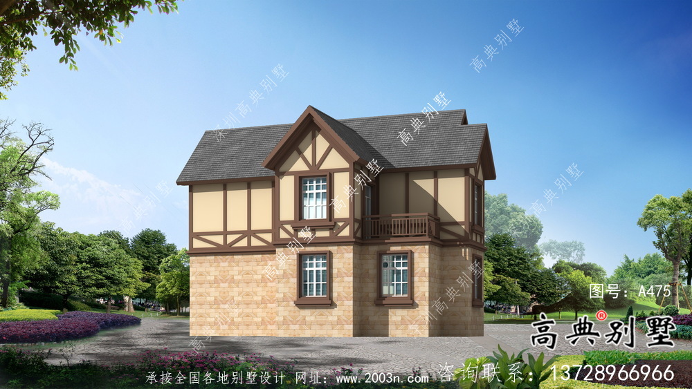 二層經典大氣的英式風格別墅設計圖紙