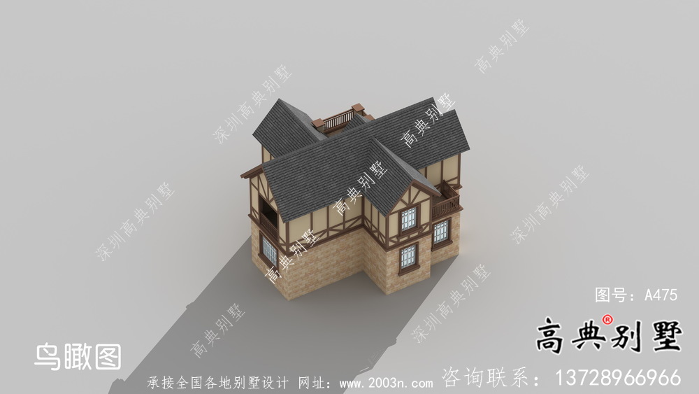 二層經典大氣的英式風格別墅設計圖紙