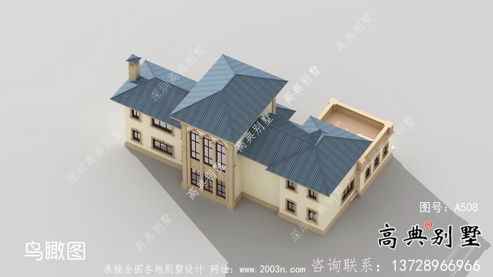 鄉間帶車庫的歐式風格別墅戶型設計圖