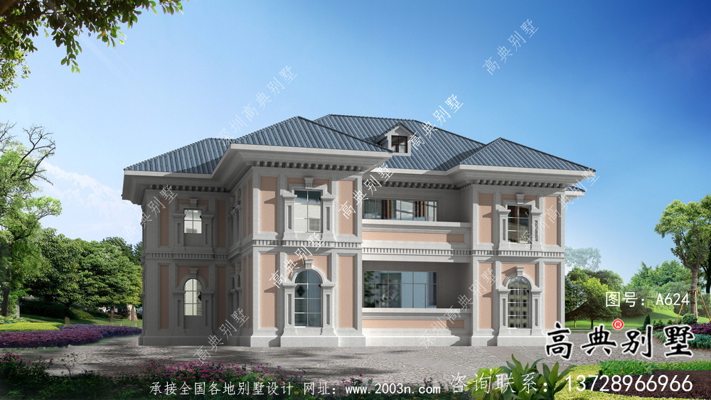 大氣法式風格農村建造別墅設計圖紙