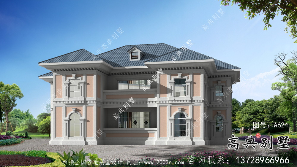 大氣法式風格農村建造別墅設計圖紙
