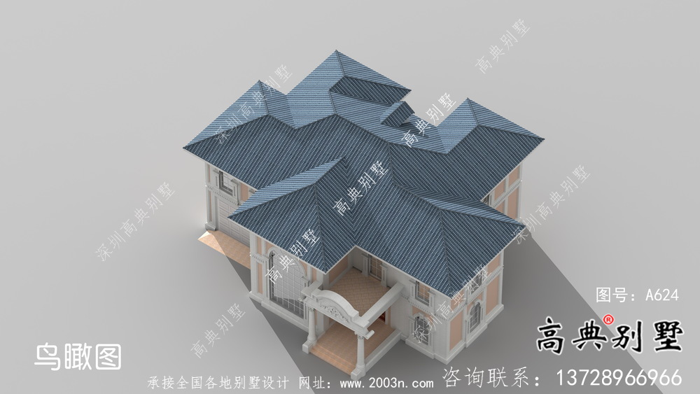 大氣法式風格農村建造別墅設計圖紙