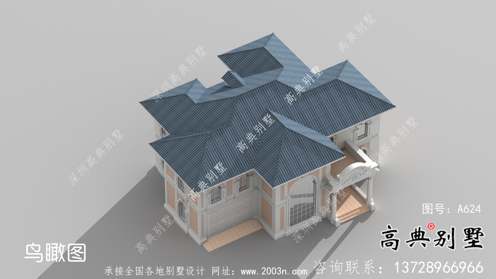 大氣法式風格農村建造別墅設計圖紙