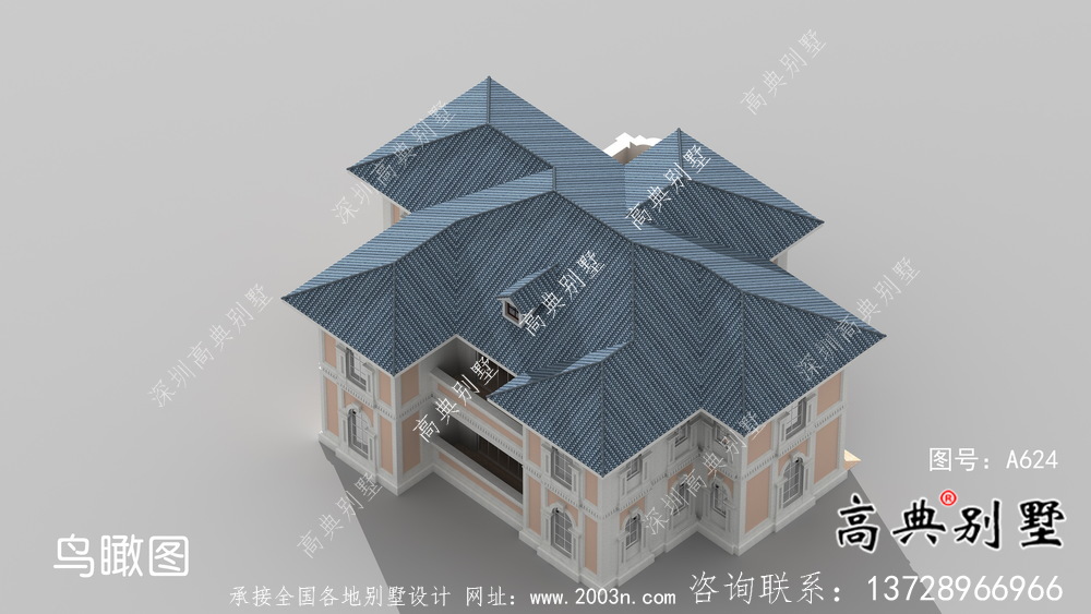 大氣法式風格農村建造別墅設計圖紙