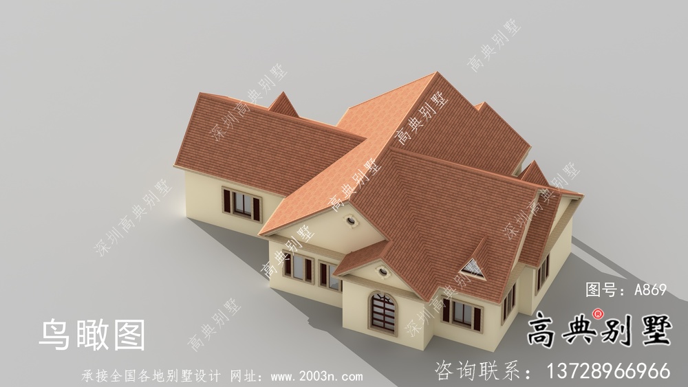 經典美式別墅戶型設計圖+效果圖