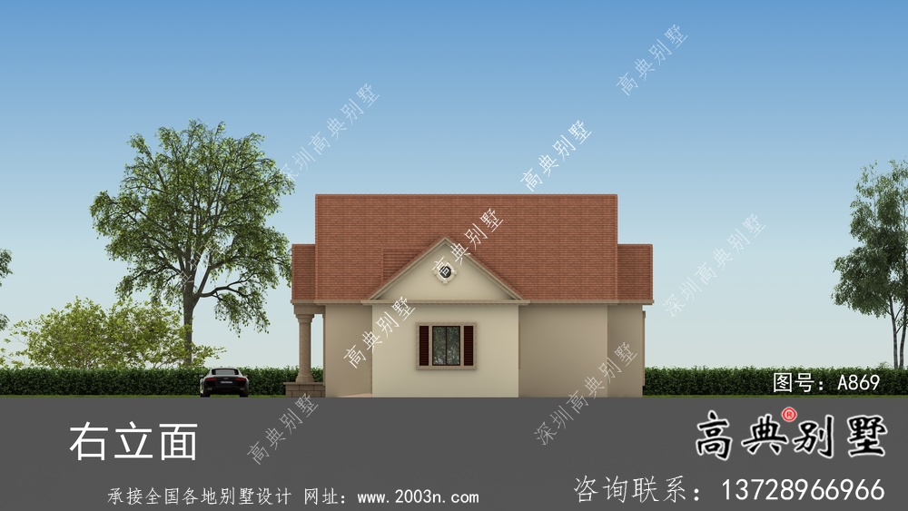 經典美式別墅戶型設計圖+效果圖