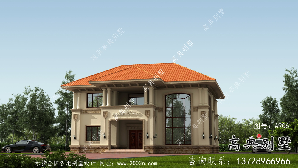 意大利風格舒適私人別墅設(shè)計圖，效果圖