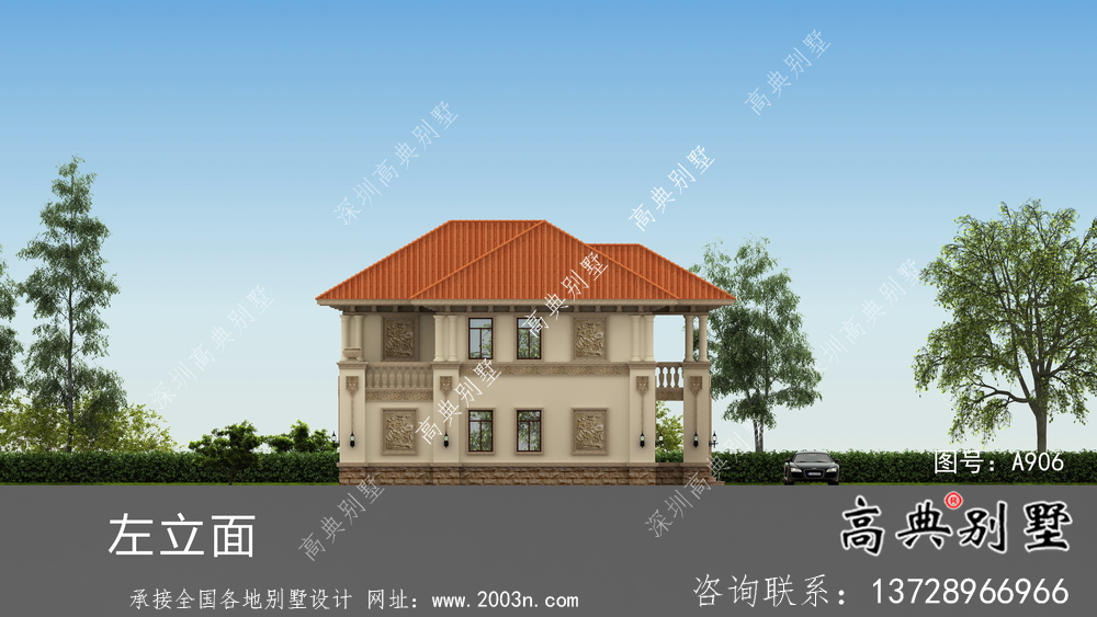 意大利風格舒適私人別墅設(shè)計圖，效果圖